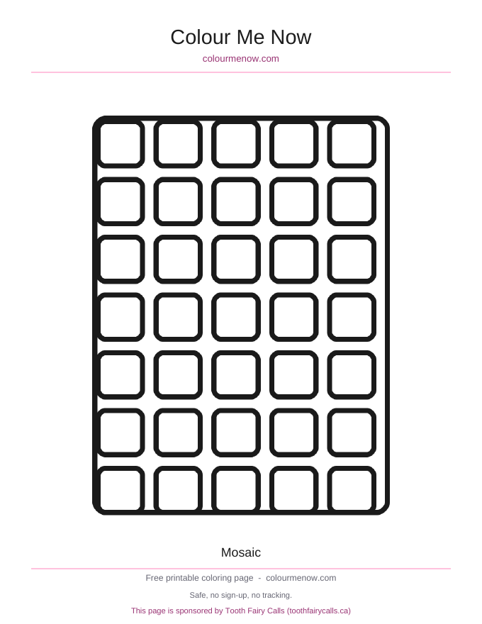Mosaic colouring page preview