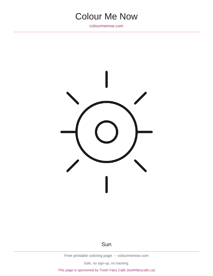 Sun colouring page preview