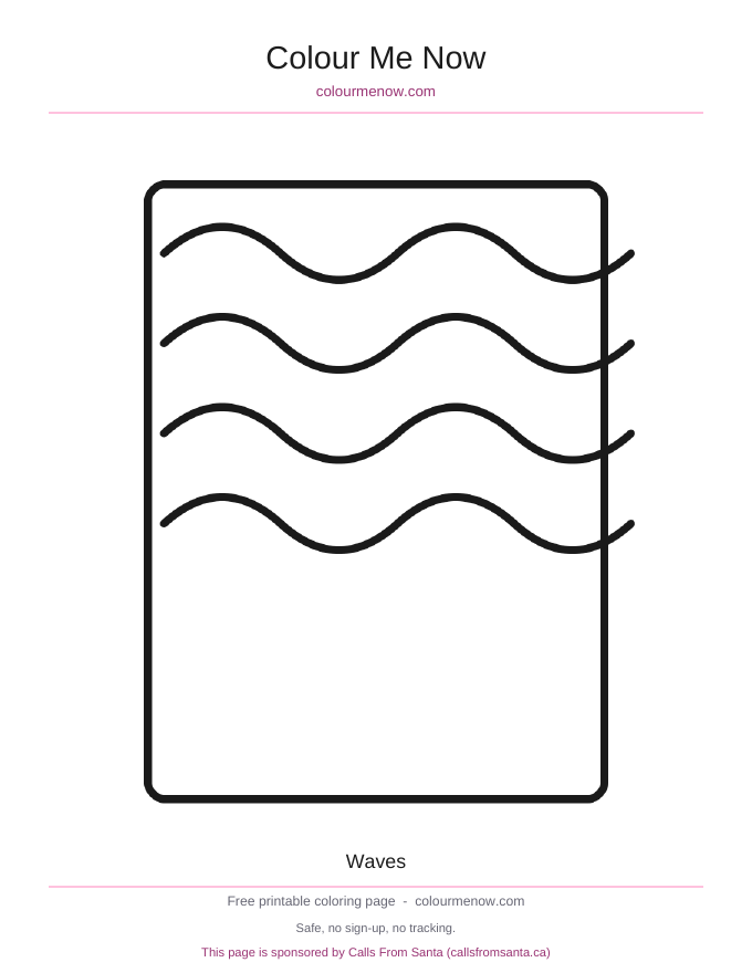 Waves colouring page preview
