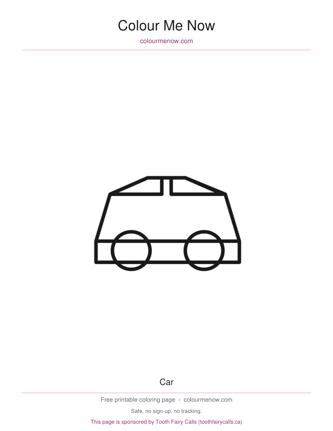Car colouring page preview