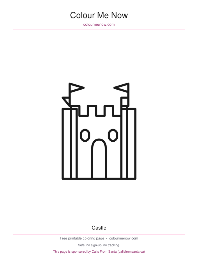 Castle colouring page preview