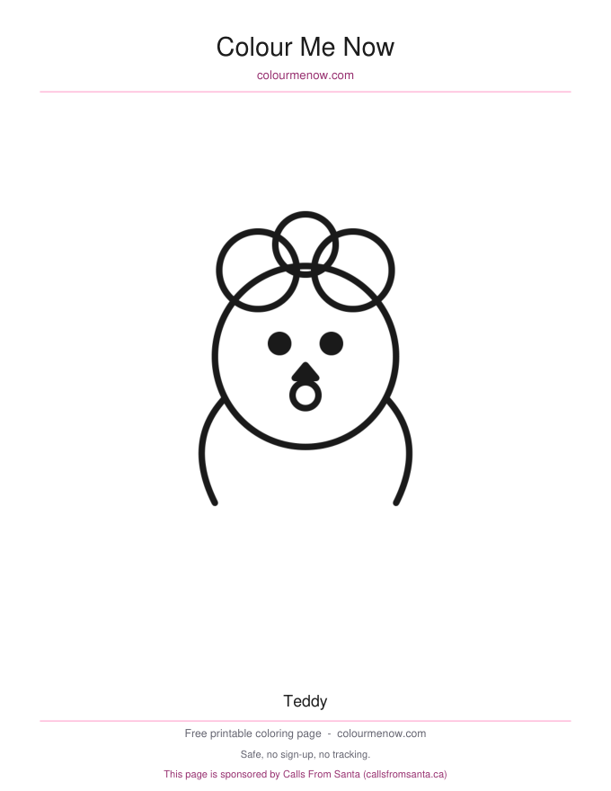 Teddy colouring page preview