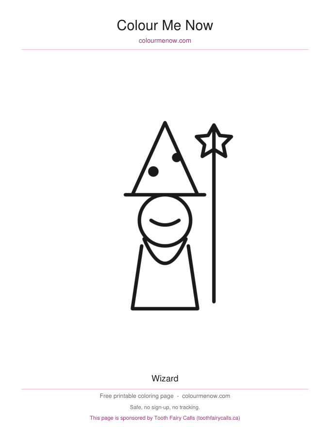 Wizard colouring page preview