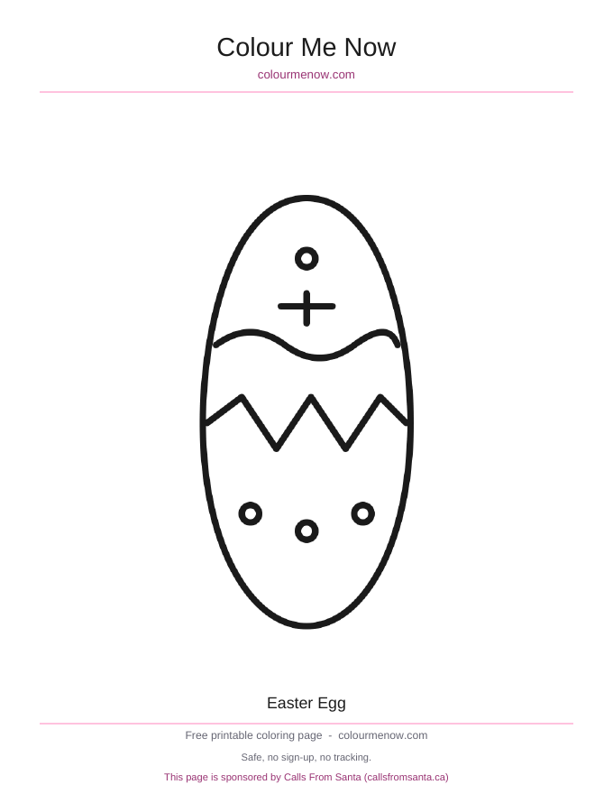 Easter Egg colouring page preview