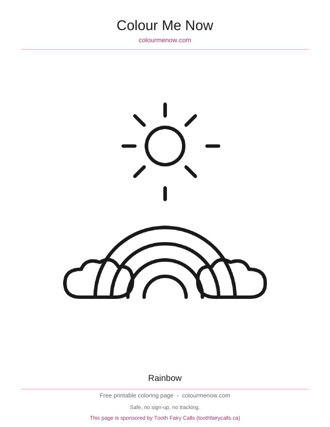 Rainbow colouring page preview