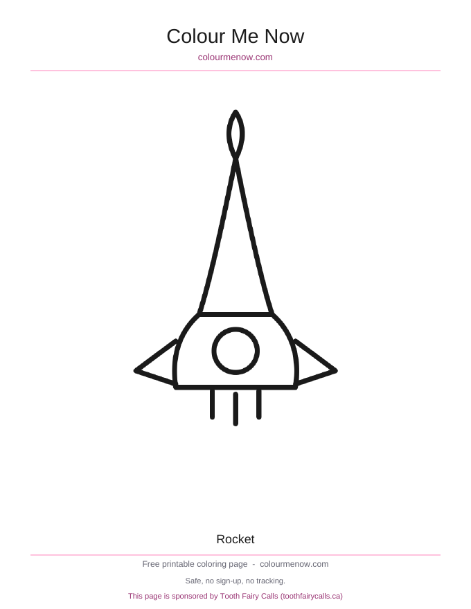 Rocket colouring page preview